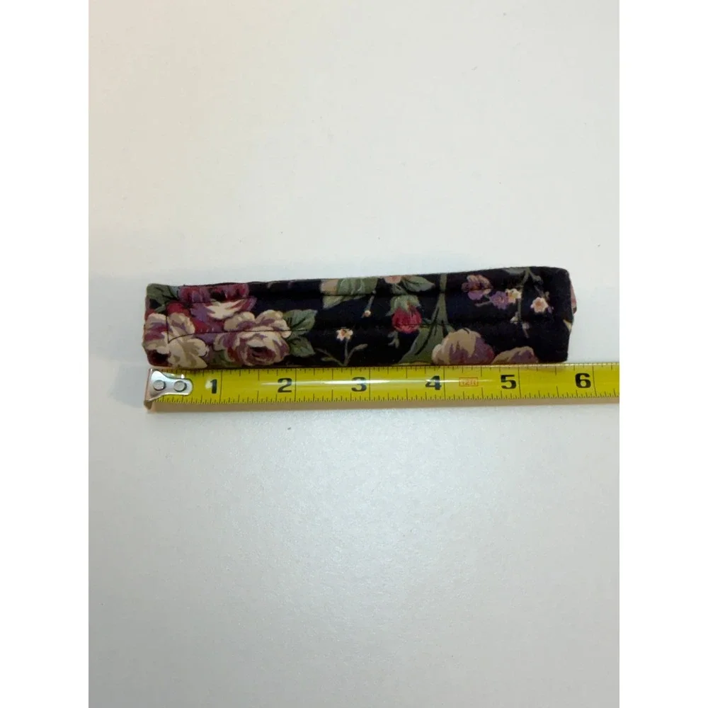 Handmade for Longaberger‎ Basket Floral Pattern Black Handle Gripper Vintage